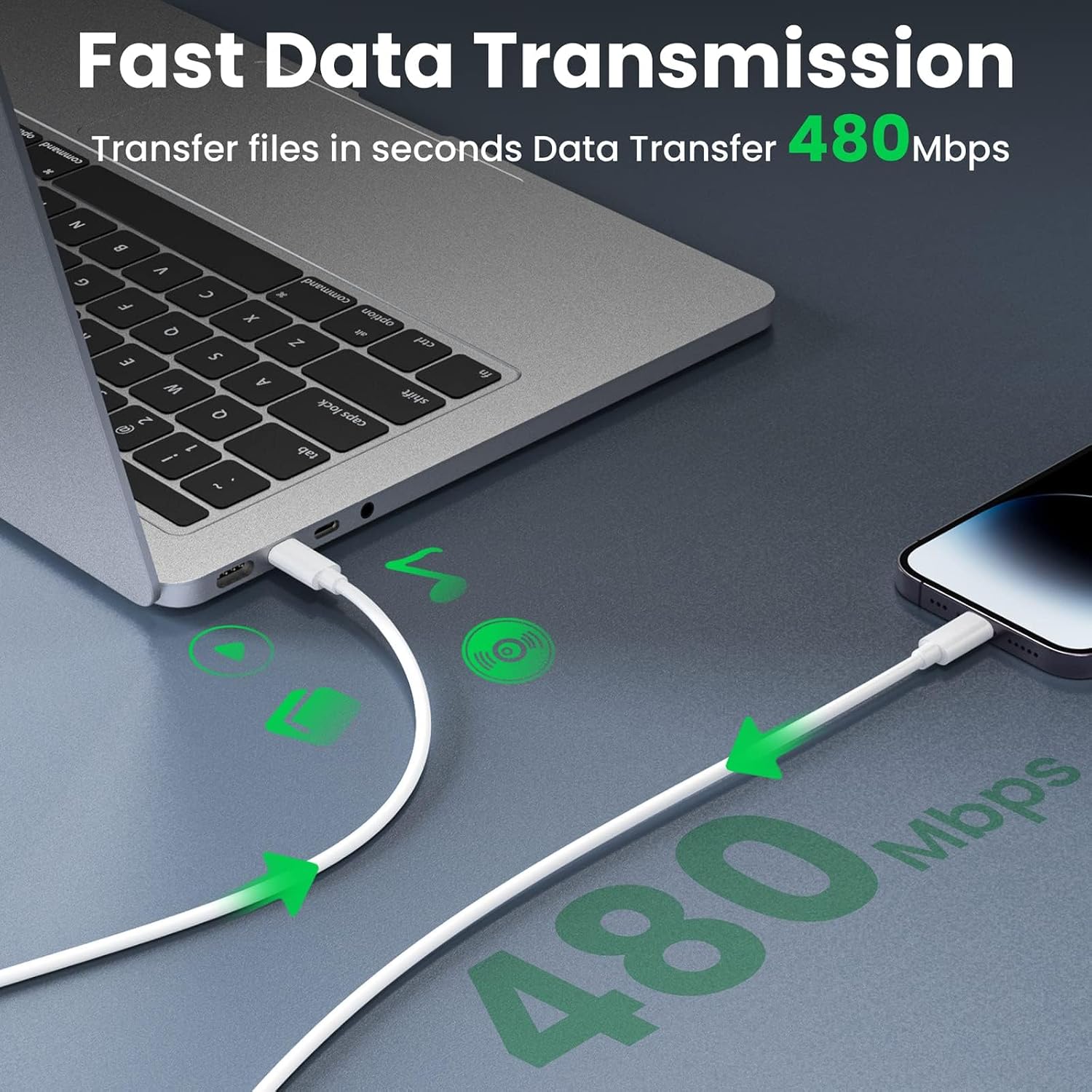 Detalle de GlobaLink 100W USB-C fast charging cable 2m