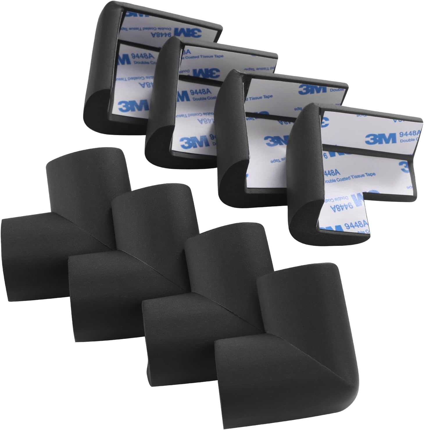 Thumbnail 1 de AIXMEET 8-Pack Black Foam Corner Protectors, Pre-Taped
