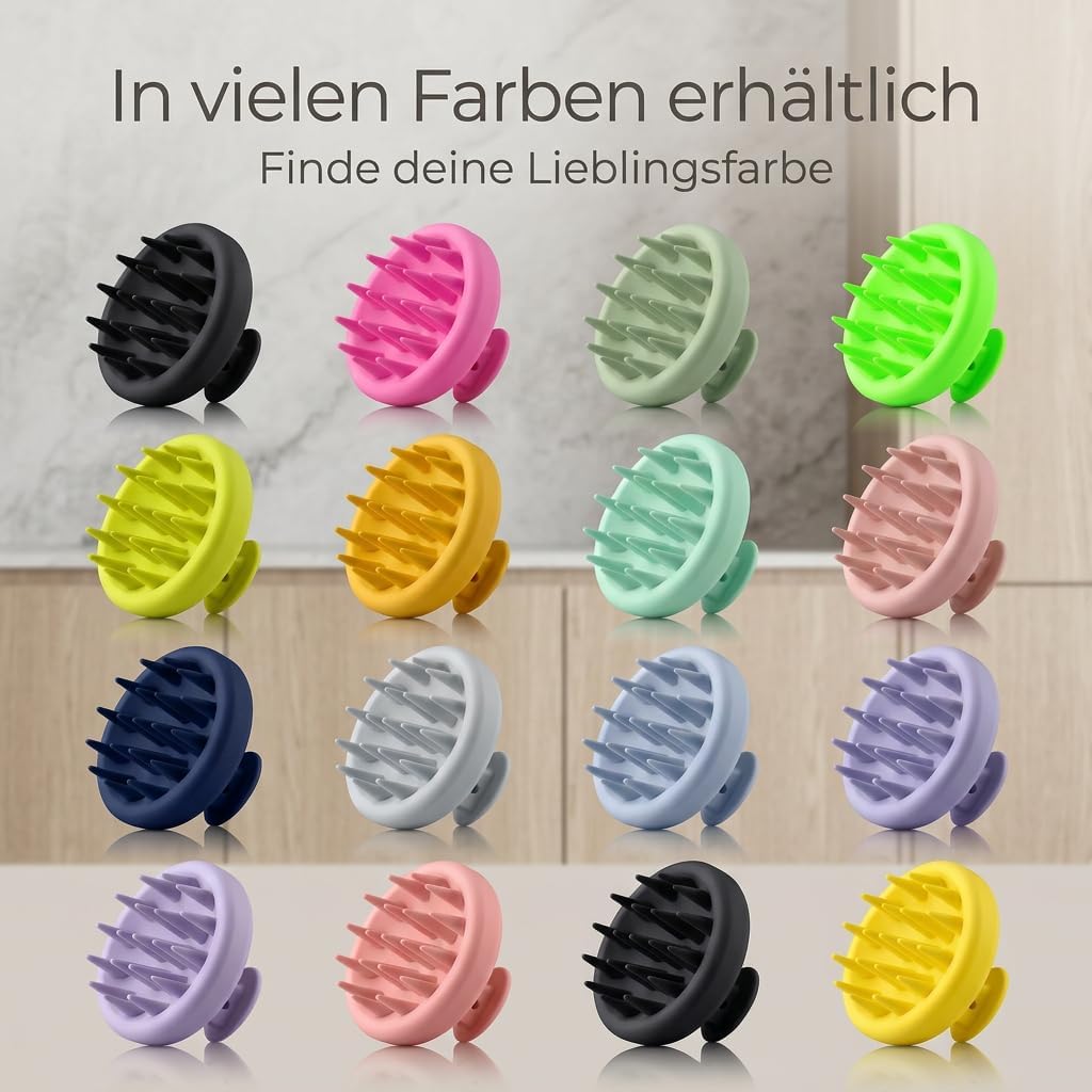 Thumbnail 4 de Premium Kopfhaut Massagebürste aus Silikon – Rosé Quarz, sanfte Durchblutung & Kopfhaut-Peeling