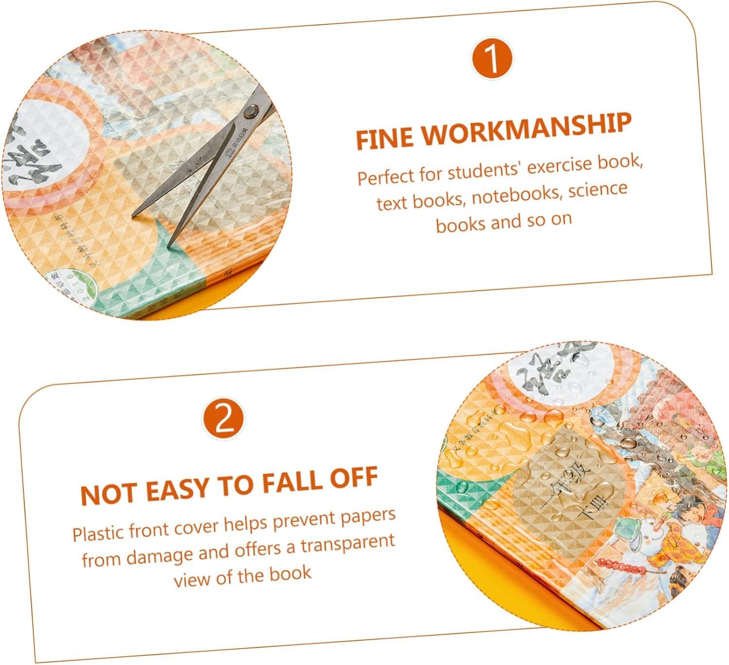 Thumbnail 5 de Buchumschlag A4 (21 × 30 cm), 10er-Set transparent – verstellbare Kunststoff-Bookcover für Schule & Home Office
