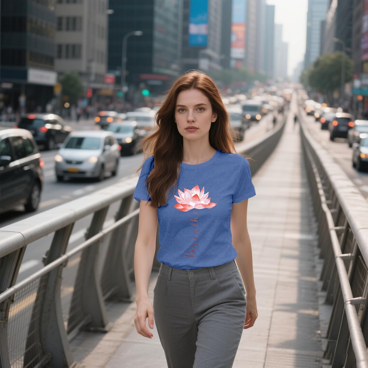 Detalle de SUWATOIN Women's Yoga Shirt: Elegant Breathe Tee for Yoga, Pilates & Meditation
