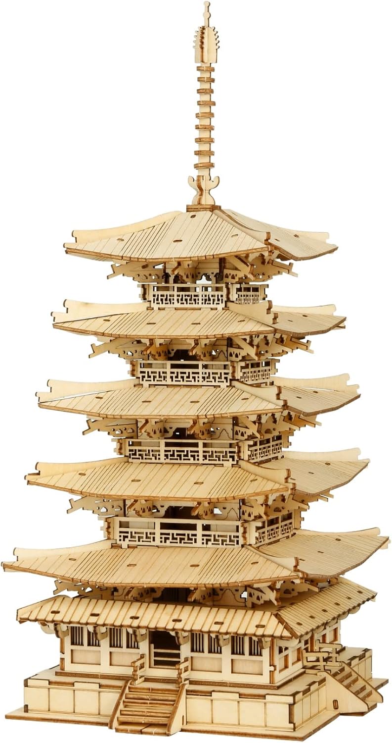 Detalle de Rolife Five-Storied Pagode Holzpuzzle – 3D Modellbau