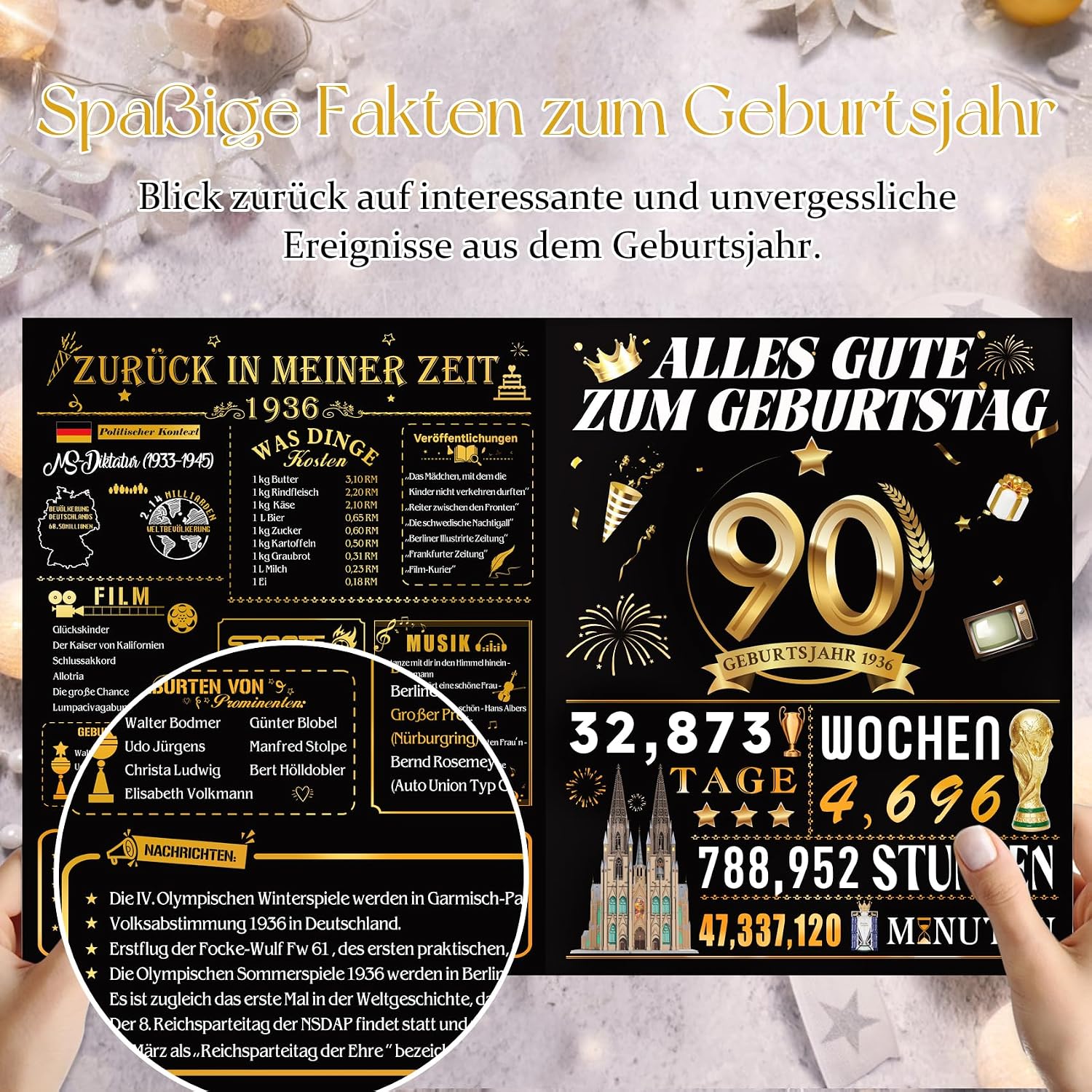 Detalle 2 de OLOSONG Geburtstagskarte 90 3D Pop-Up