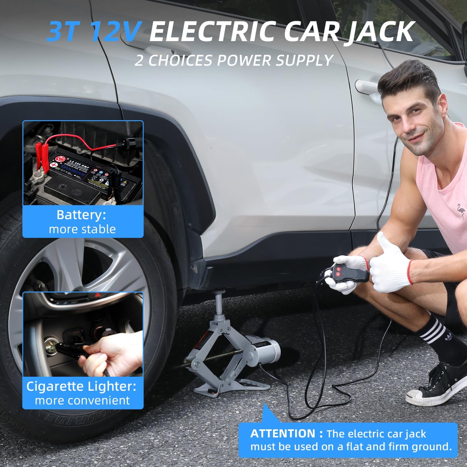 Detalle 2 de STANDTALL Electric Car Jack 3T scissor jack for SUVs