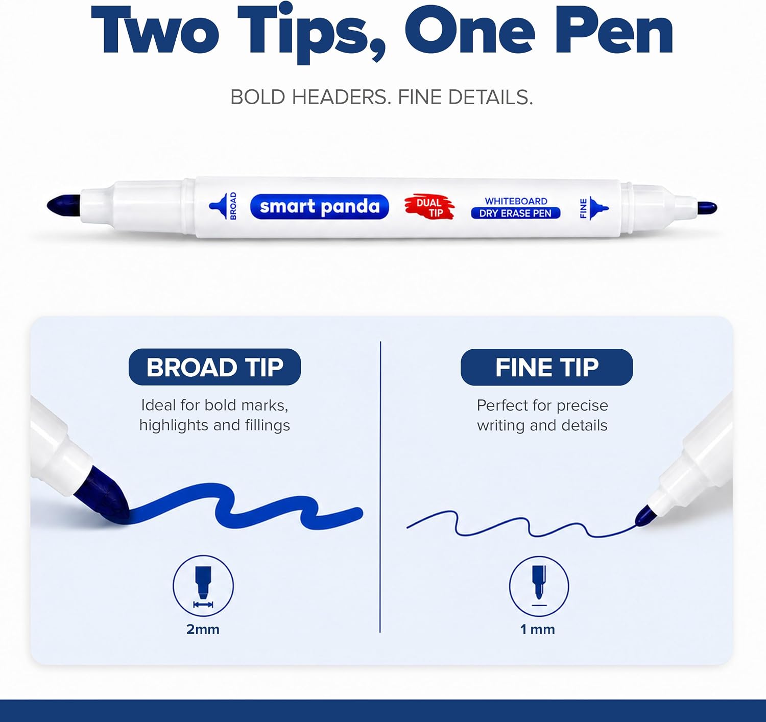 Thumbnail 3 de Smart Panda 12 Whiteboard Pens Dual Tip
