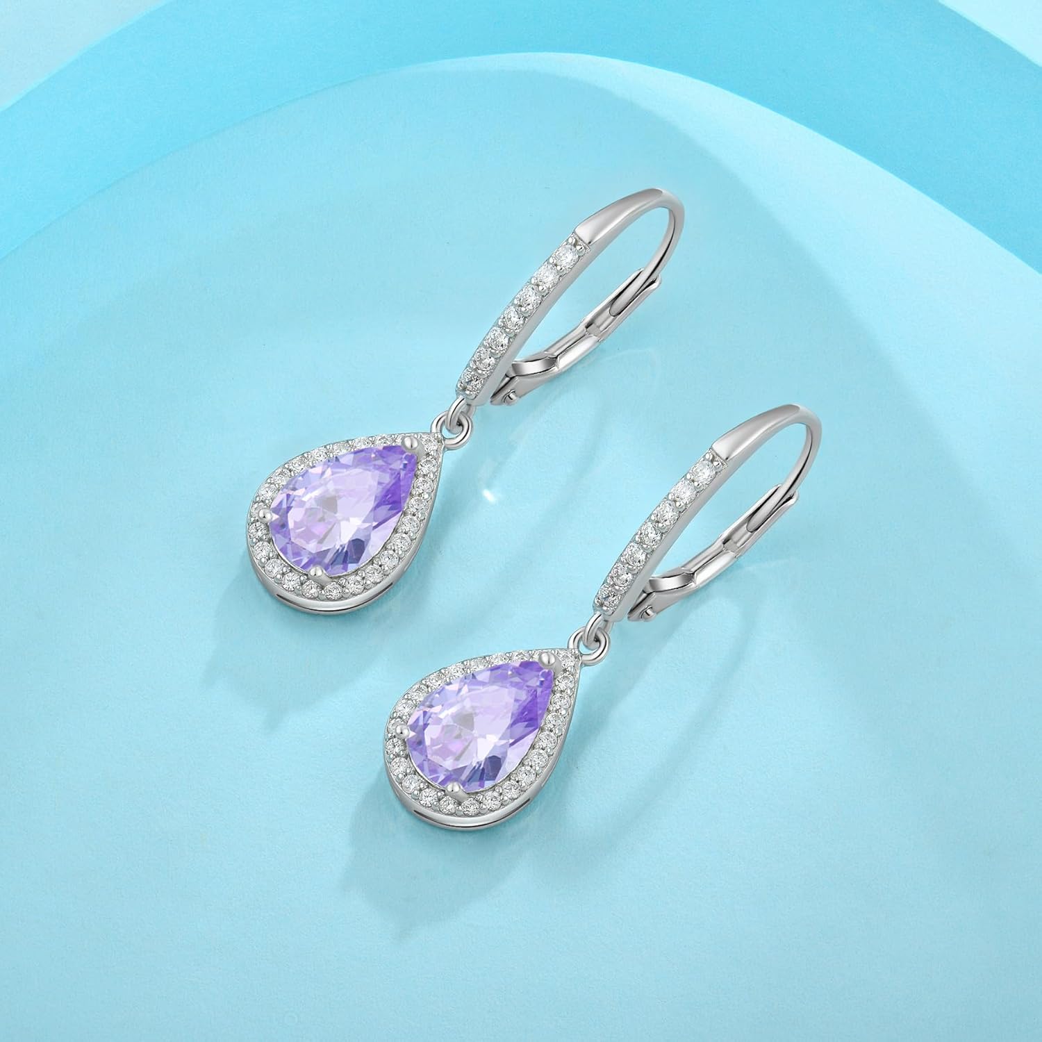Thumbnail 4 de FJ Tropfen Hängend Ohrringe für Damen aus 925 Sterling Silber mit Geburtsstein