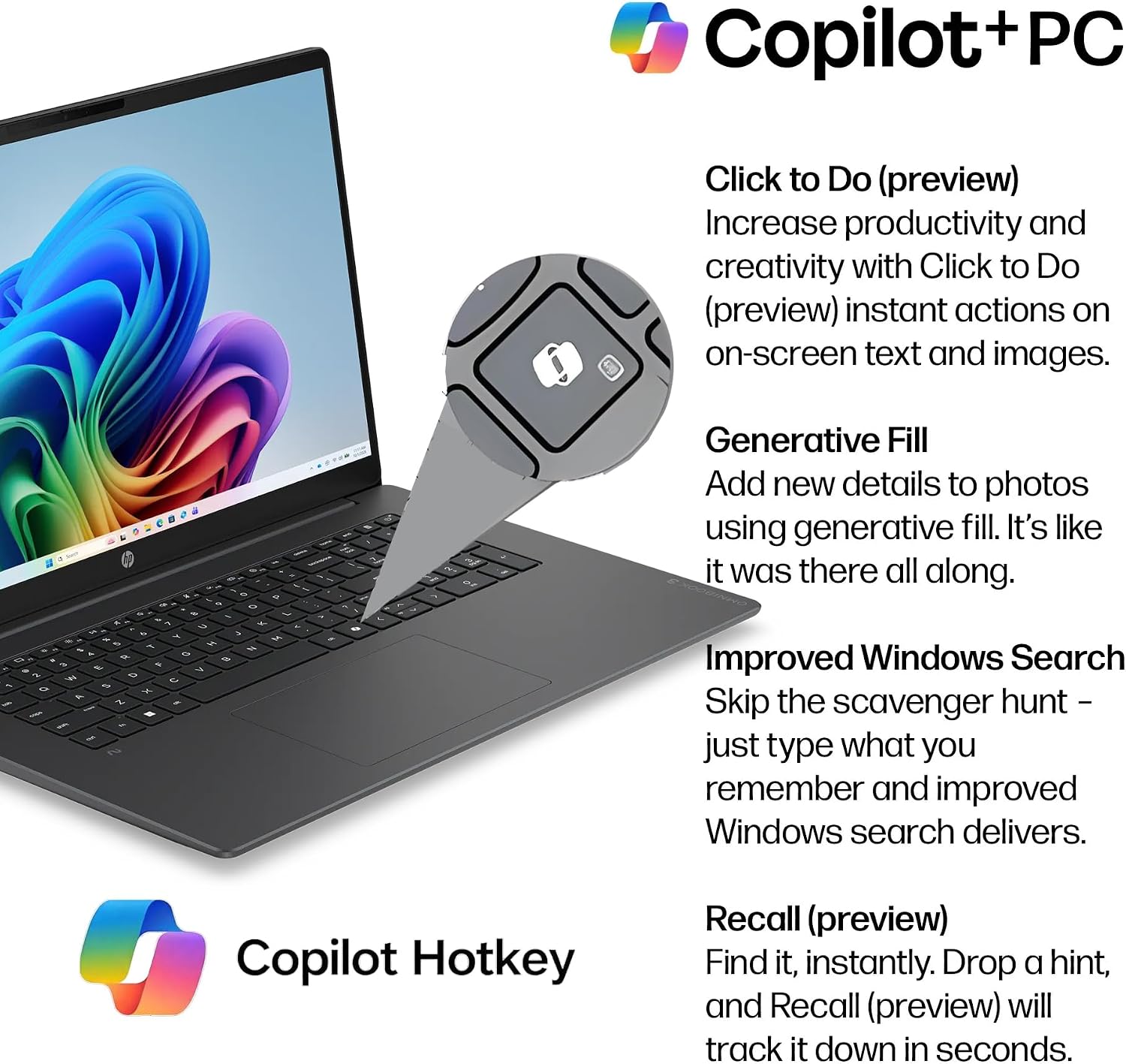 Detalle de HP OmniBook 17.3-inch laptop