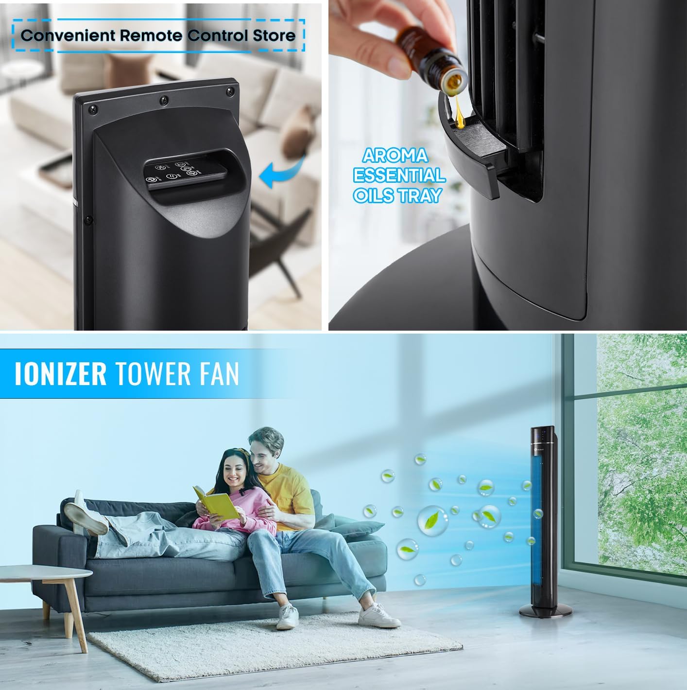 Thumbnail 6 de PureMate 43-inch Tower Fan with Air Purifier 8hr ⏳🌀
