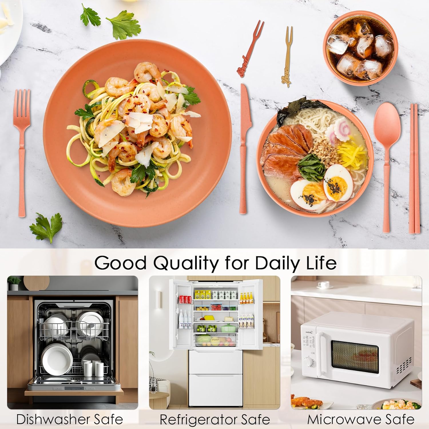 Detalle de Unbreakable 66 piece dinnerware set for 6