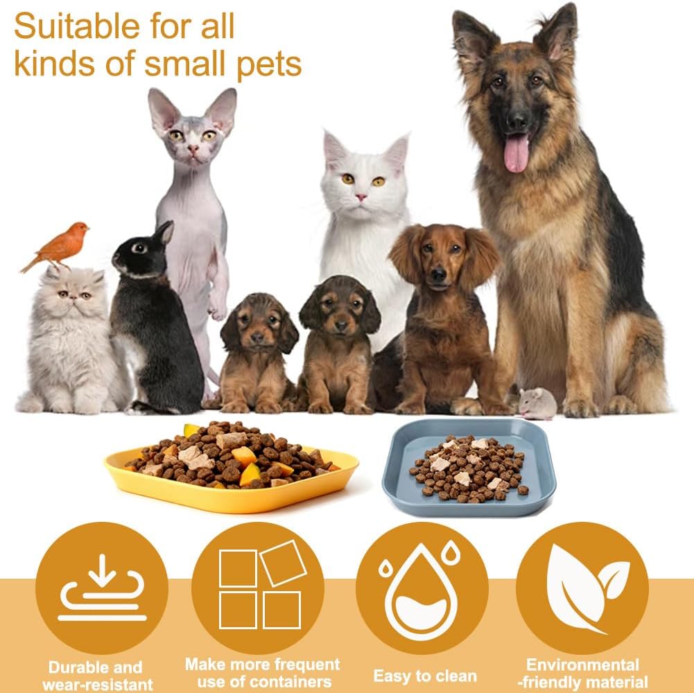 Detalle de Tharvolex 6 Pcs Cat Bowls – Shallow, Whisker‑Friendly Plastic Dishes for Small Cats