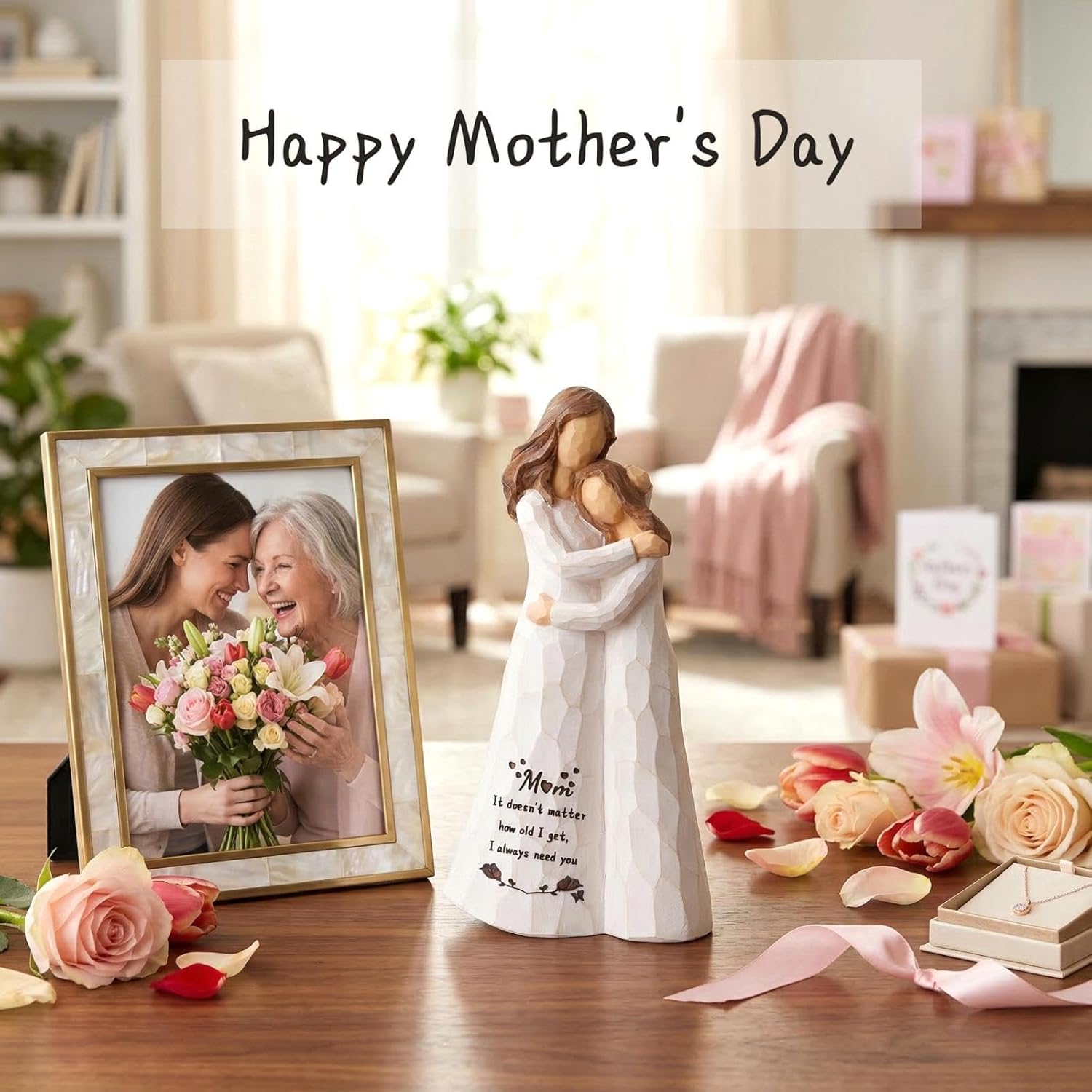 Detalle de Kohehe 5.5-Inch Handmade Mom and Daughter Figurine