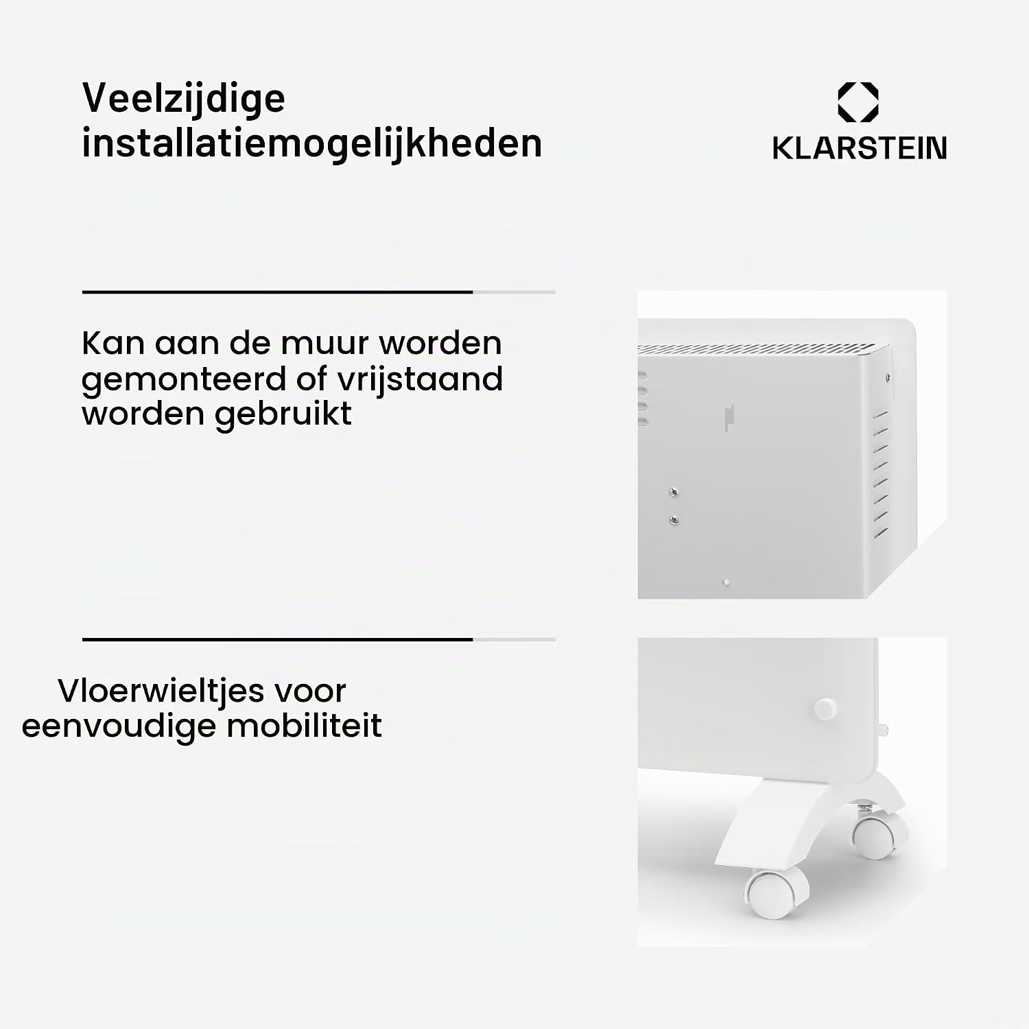 Detalle 2 de Klarstein 5304121 Bansin Crystal Smart convectorkachel, 2500 W