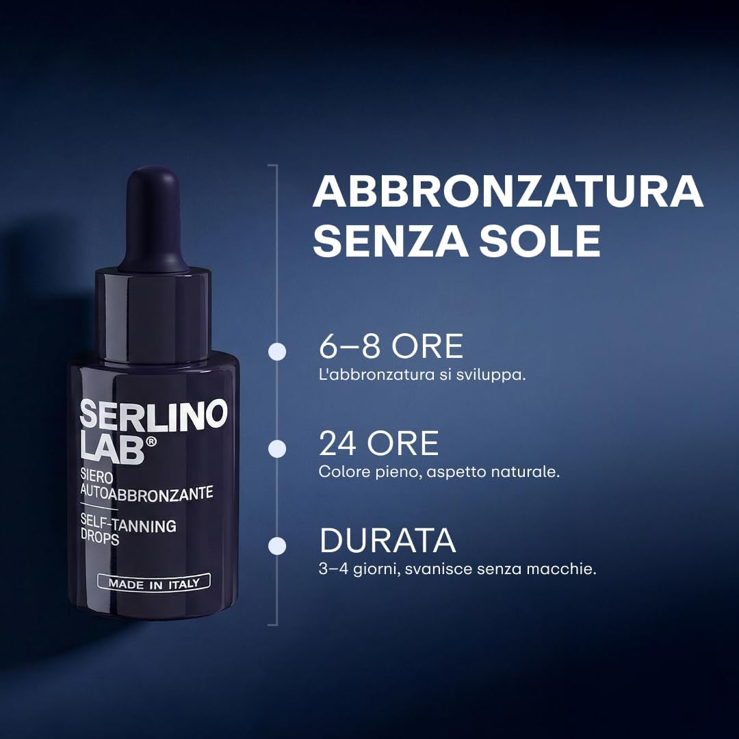 Thumbnail 6 de SERLINO LAB Gocce Autoabbronzanti 30 ml – abbronzatura naturale senza sole per uomo, con Aloe Vera e acido ialuronico