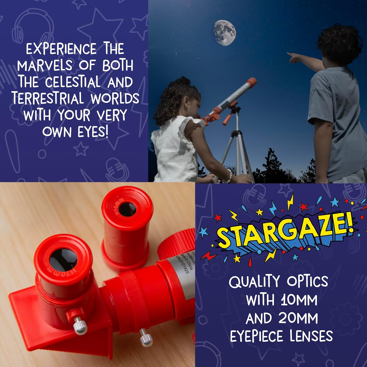 Detalle 2 de Thames & Kosmos Kids’ Telescope 25x & 50x