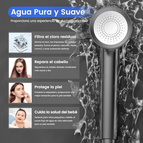 Detalle 2 de MEKO Cabezal de Ducha con Filtro de 15 Pasos y 3 Modos de Pulverización