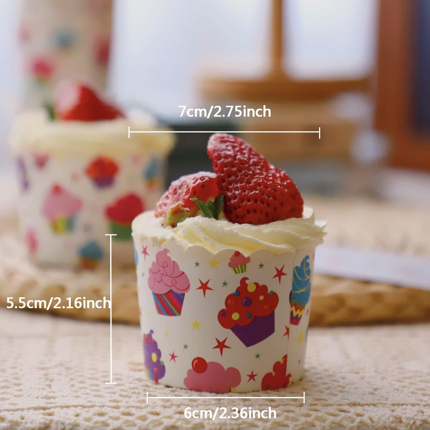 Thumbnail 2 de Bertacy Mix & Match Kuchenkörbchen (Papier) – 100 Stück, Ø 6 cm, 4 Farben