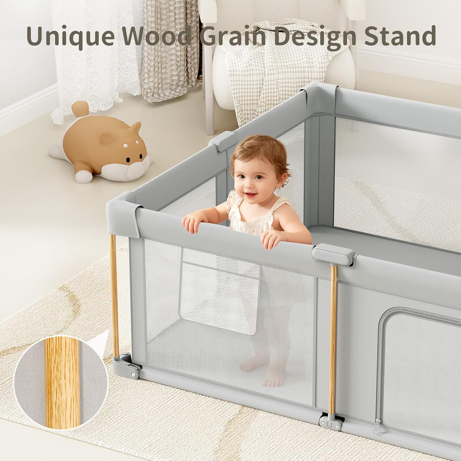 Thumbnail 2 de Foldable Baby Playpen with Mat, 71x59 – Portable Collapsible Play Yard for Babies and Toddlers