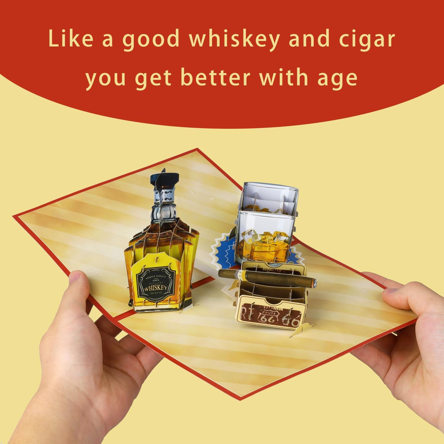 Thumbnail 1 de Magic Ants 3D Whiskey Birthday Card – A Vintage Route 66 Pop-Up for Whiskey Lovers