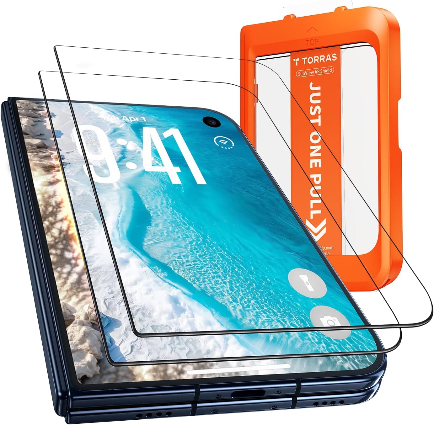 Detalle de TORRAS Sunview AR Ultra for iPhone Duo Screen Protector, 2-Pack Anti-Reflective Glass