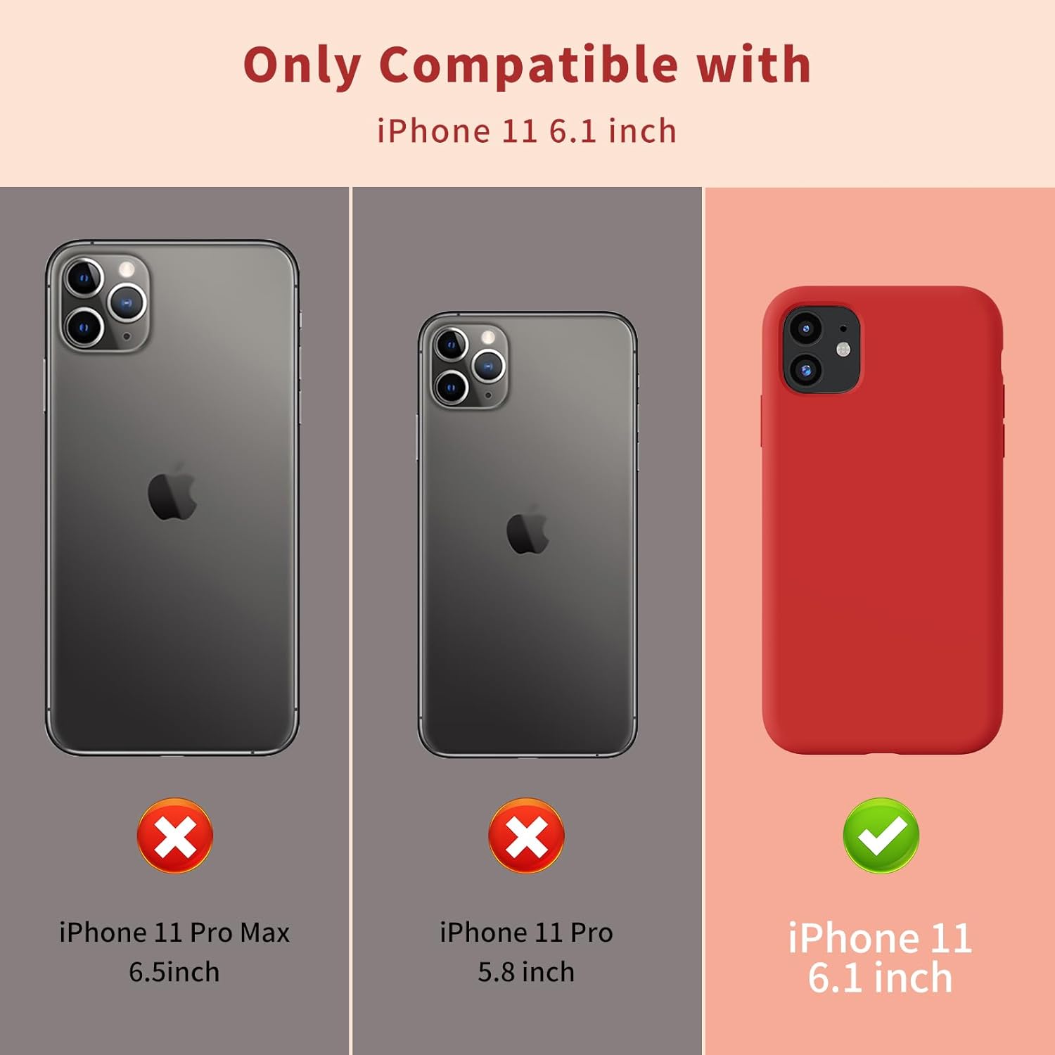 Thumbnail 1 de TAXXOE Liquid Silicone Case for iPhone 11 (6.1in) - Soft Ultra Slim Red
