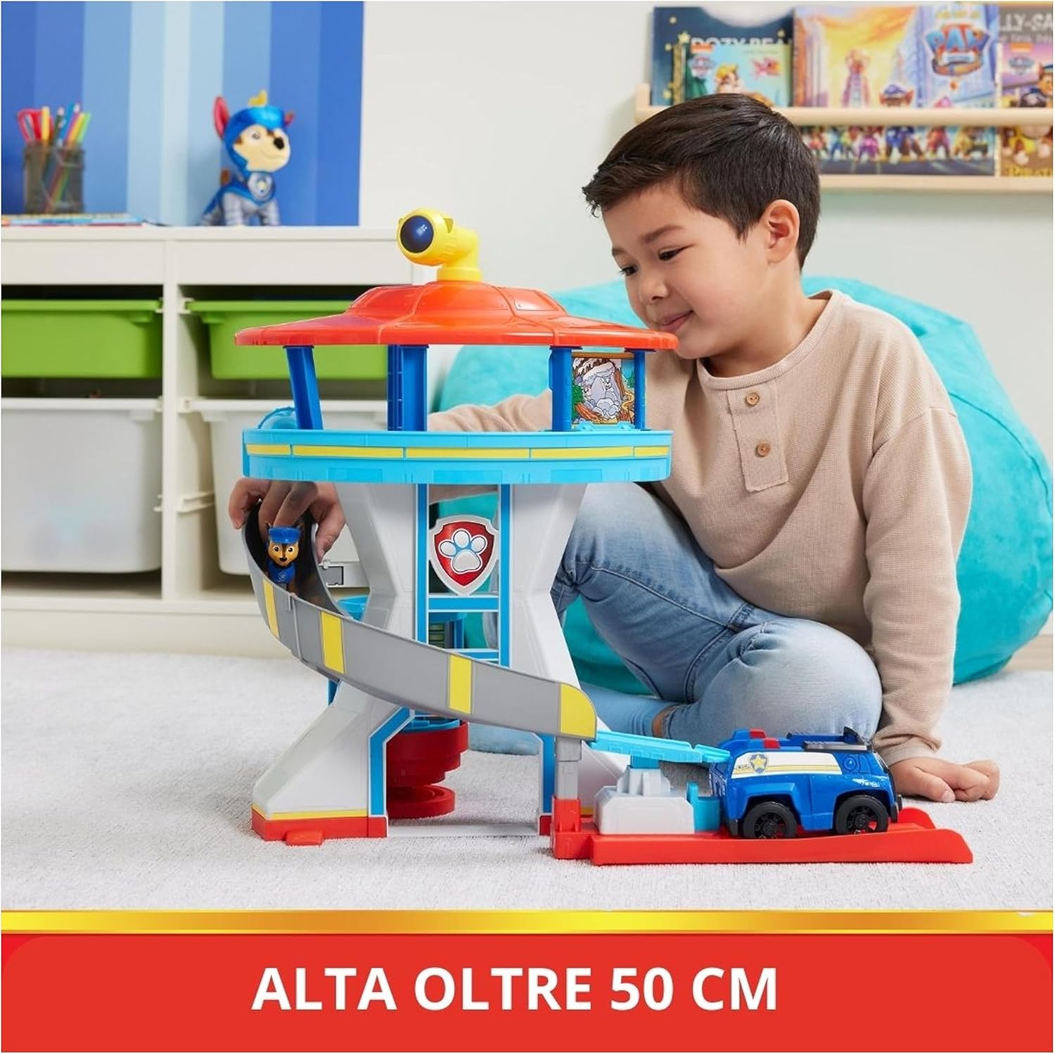 Detalle de Paw Patrol Quartier Generale con Lanciatore per Veicoli – 2 Personaggi Chase e Auto di Pattuglia