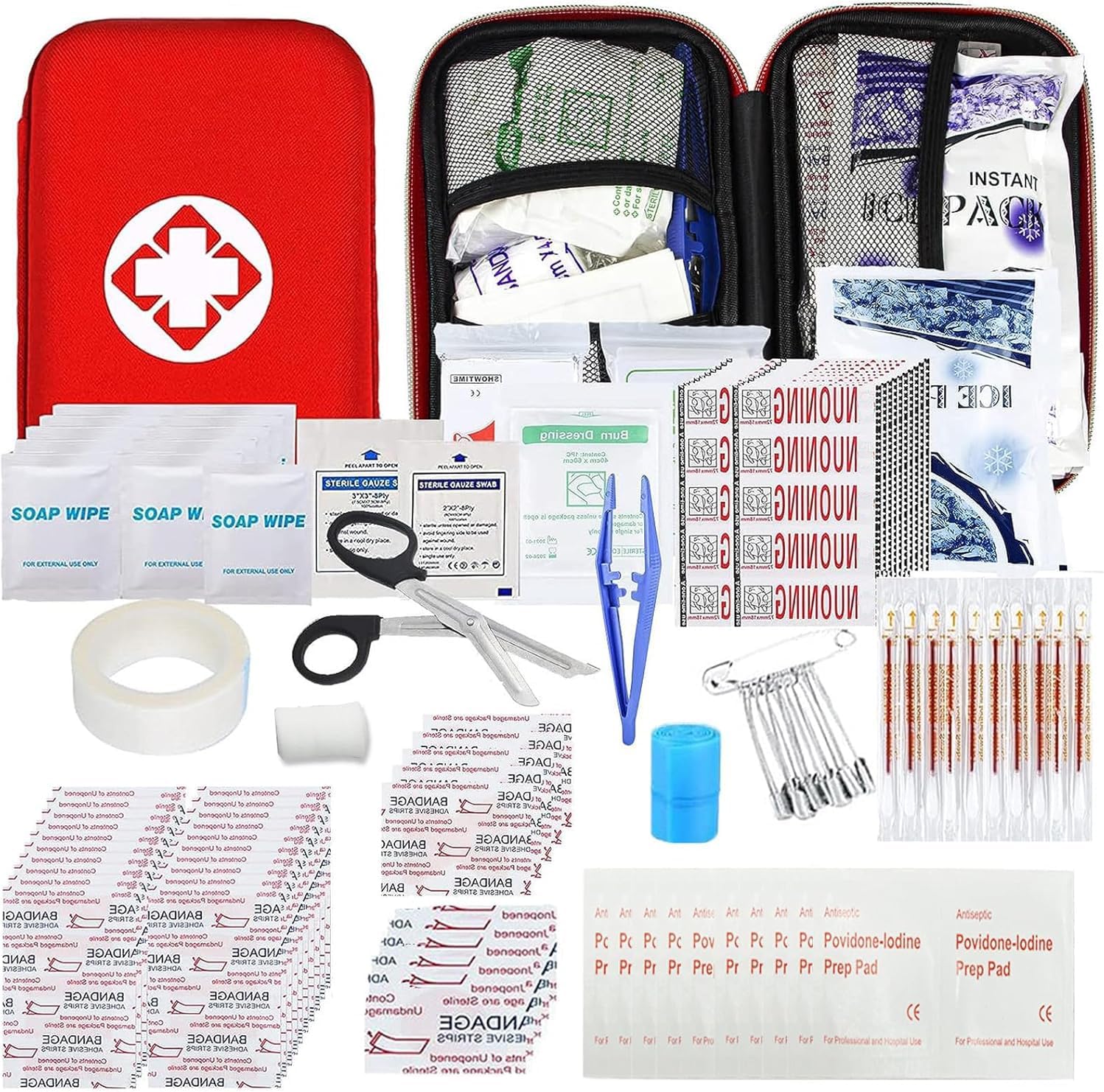 Car First Aid Kits 275-Piece EVA Emergency Kit for Home, Travel, and Hiking