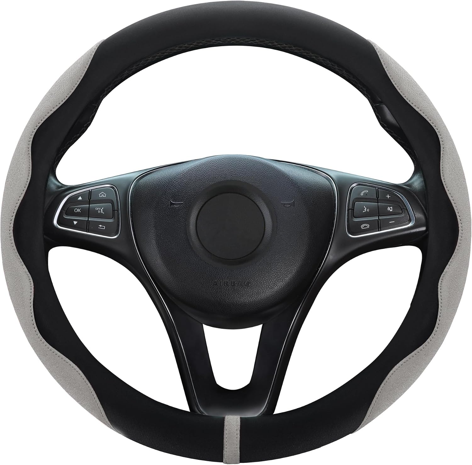 Detalle de HighnessHwoo Luxury Alcantara Steering Wheel Cover 37-38cm