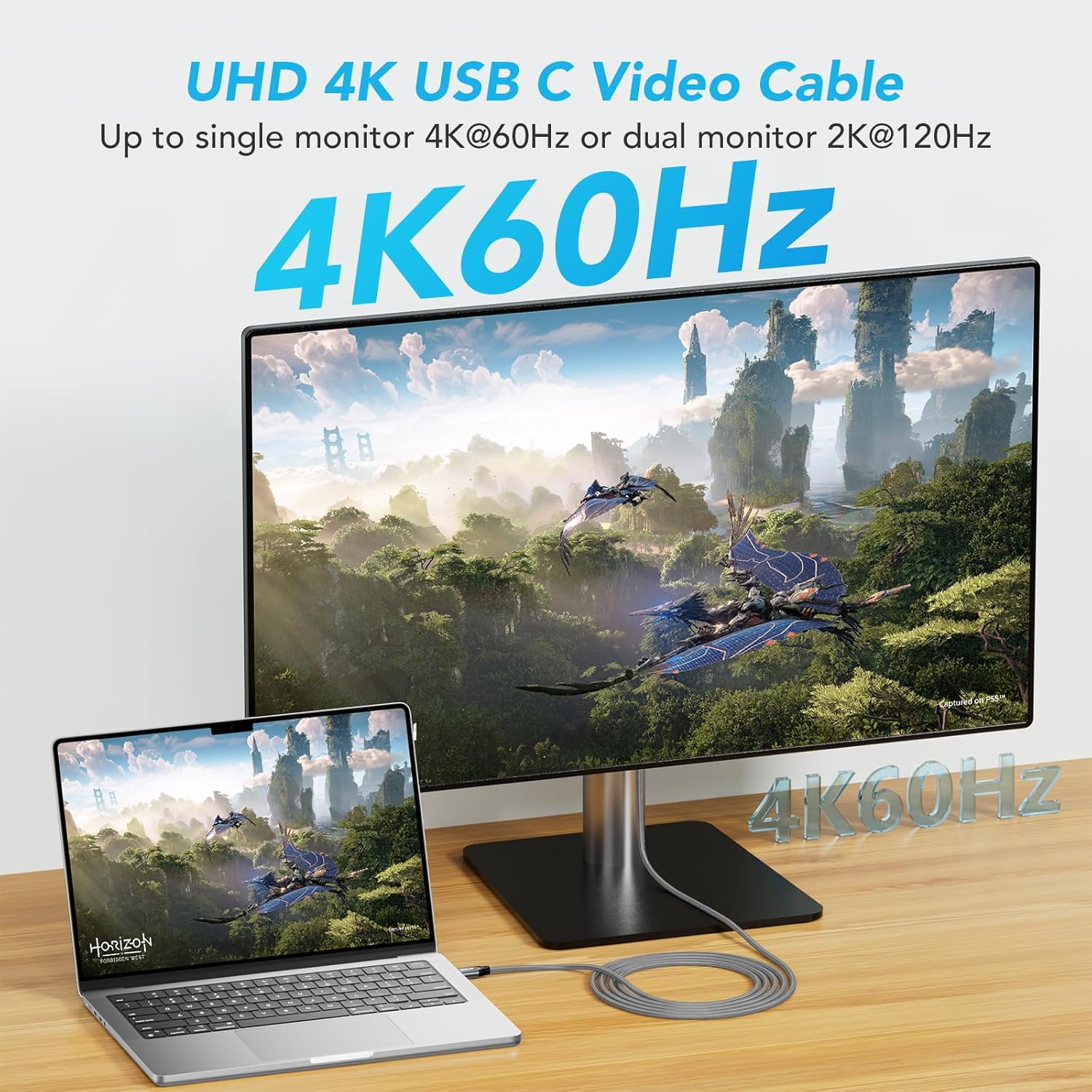 Thumbnail 4 de ULT-WIIQ 5FT Nylon Braided USB-C to USB-C 3.2 Gen 2x2 Video Cable