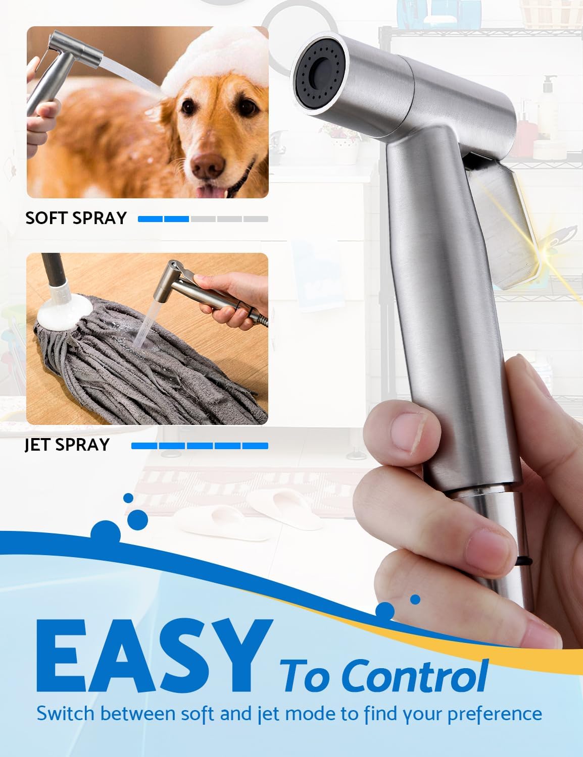 Detalle 2 de BRITULIF F09 BBS09-02 Handheld Bidet Sprayer, 2-Pack with Dual Spray Modes