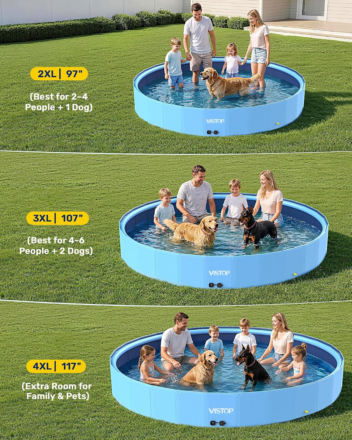 Thumbnail 6 de VISTOP 117" Extra Large Dog Pool with Sprinkler