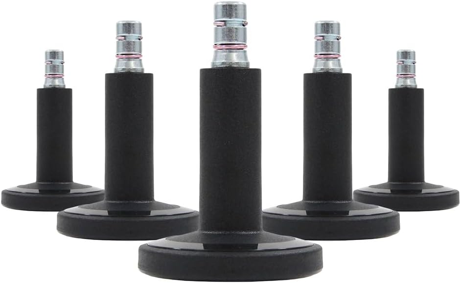 Thumbnail 4 de HJH Office 619043 Piedini per sedie da ufficio STATO-M, perno 11 mm Nero/Cromo – per pavimenti morbidi