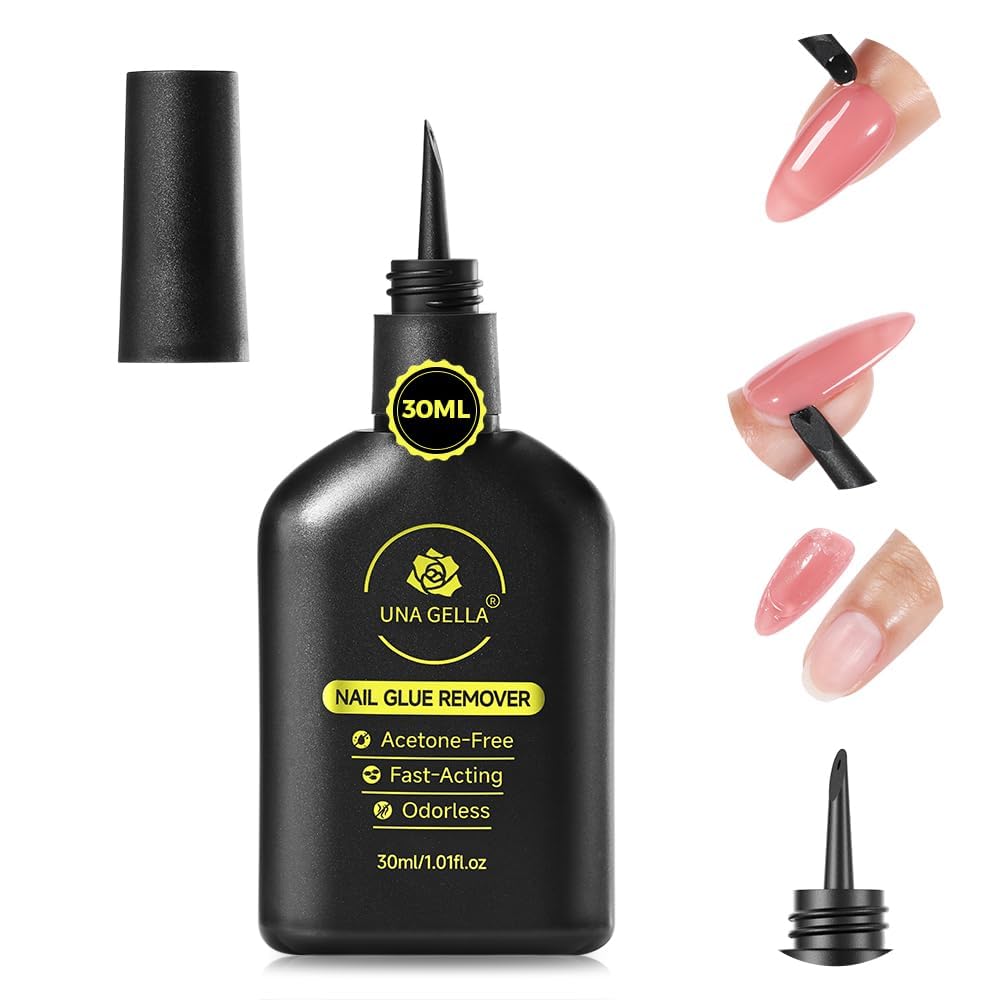 Detalle de UNA GELLA Nagelkleber Entferner für Press On Nails – acetonfrei, 30 ml, mit integriertem Hebel