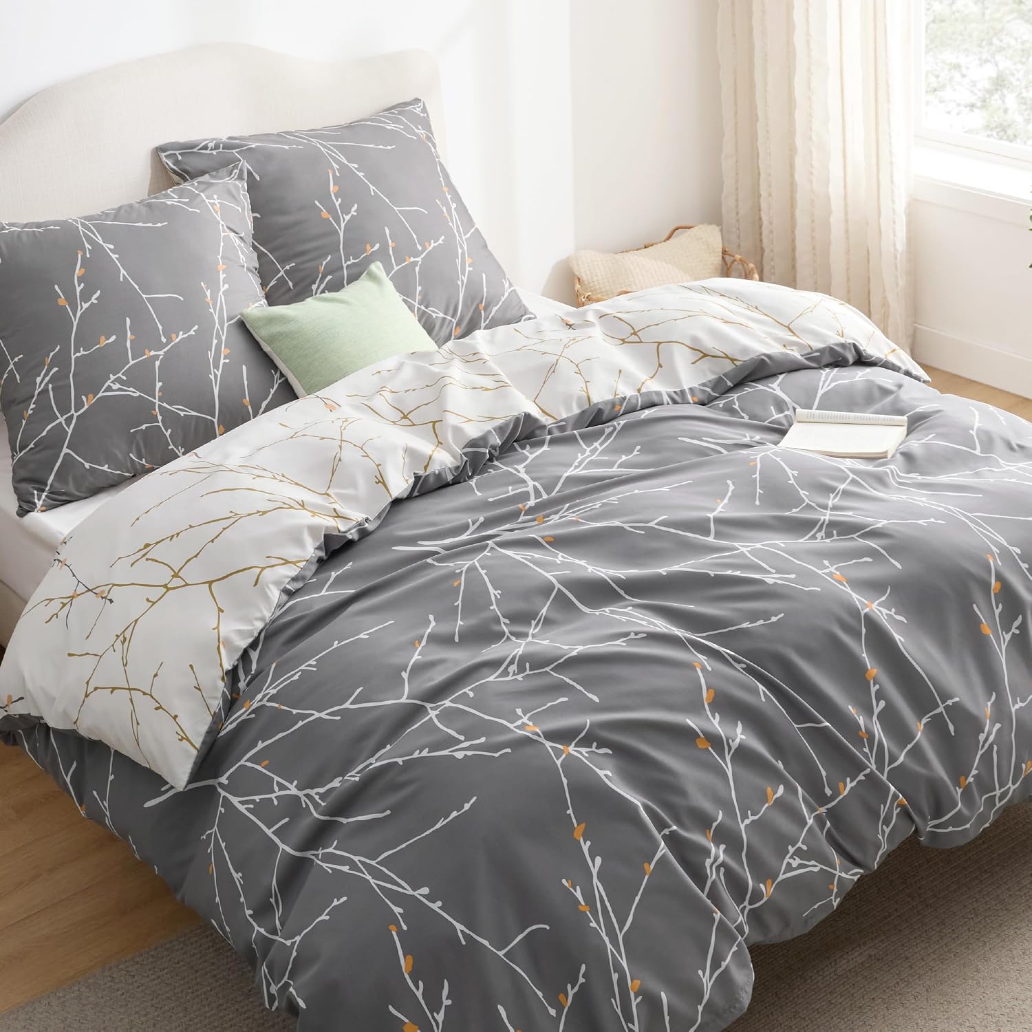 Detalle de BEDSURE Bettwäsche 155x220 Wendebettbezug 3‑tlg