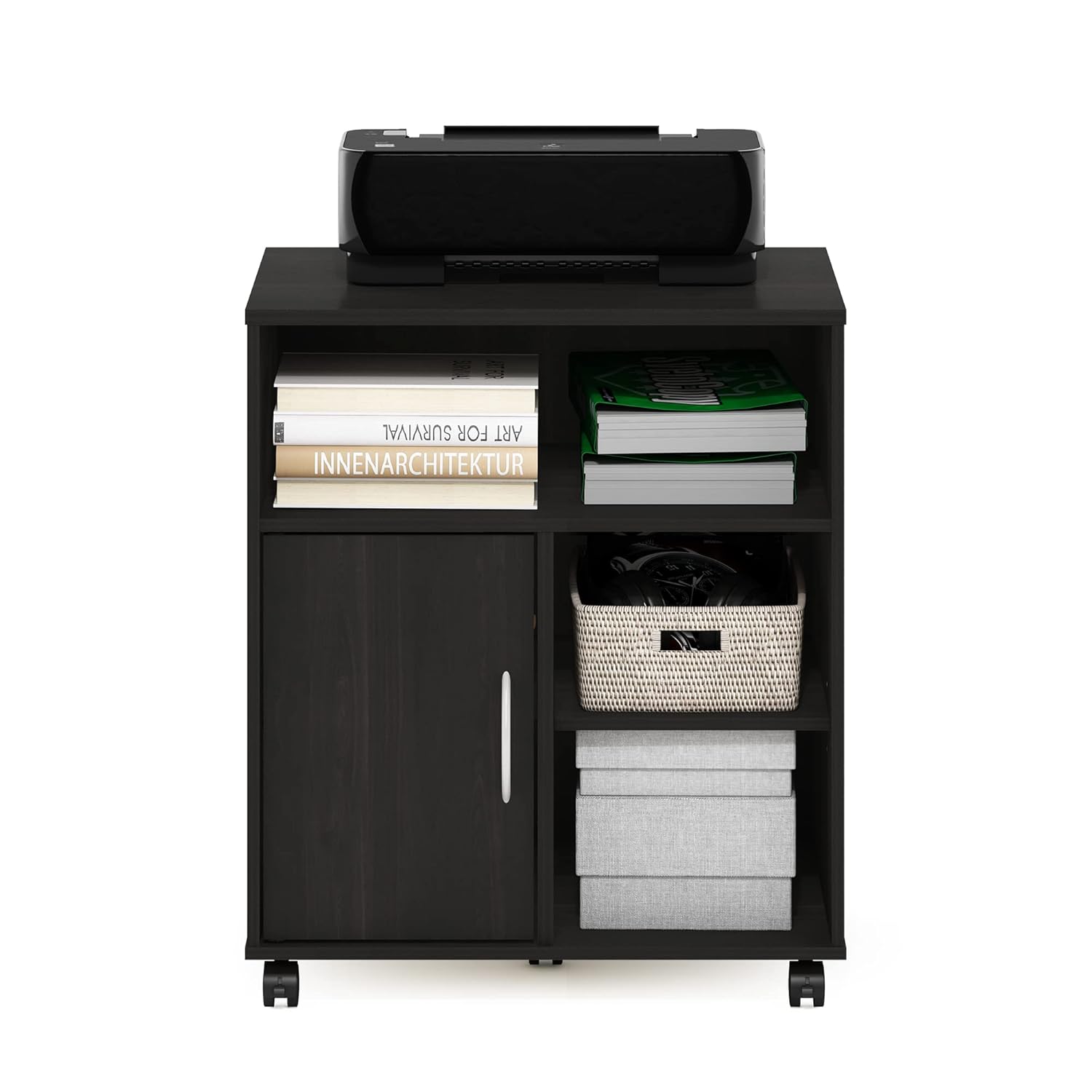 Thumbnail 2 de Support d’imprimante Furinno Economy pour bureau avec roulettes, espresso
