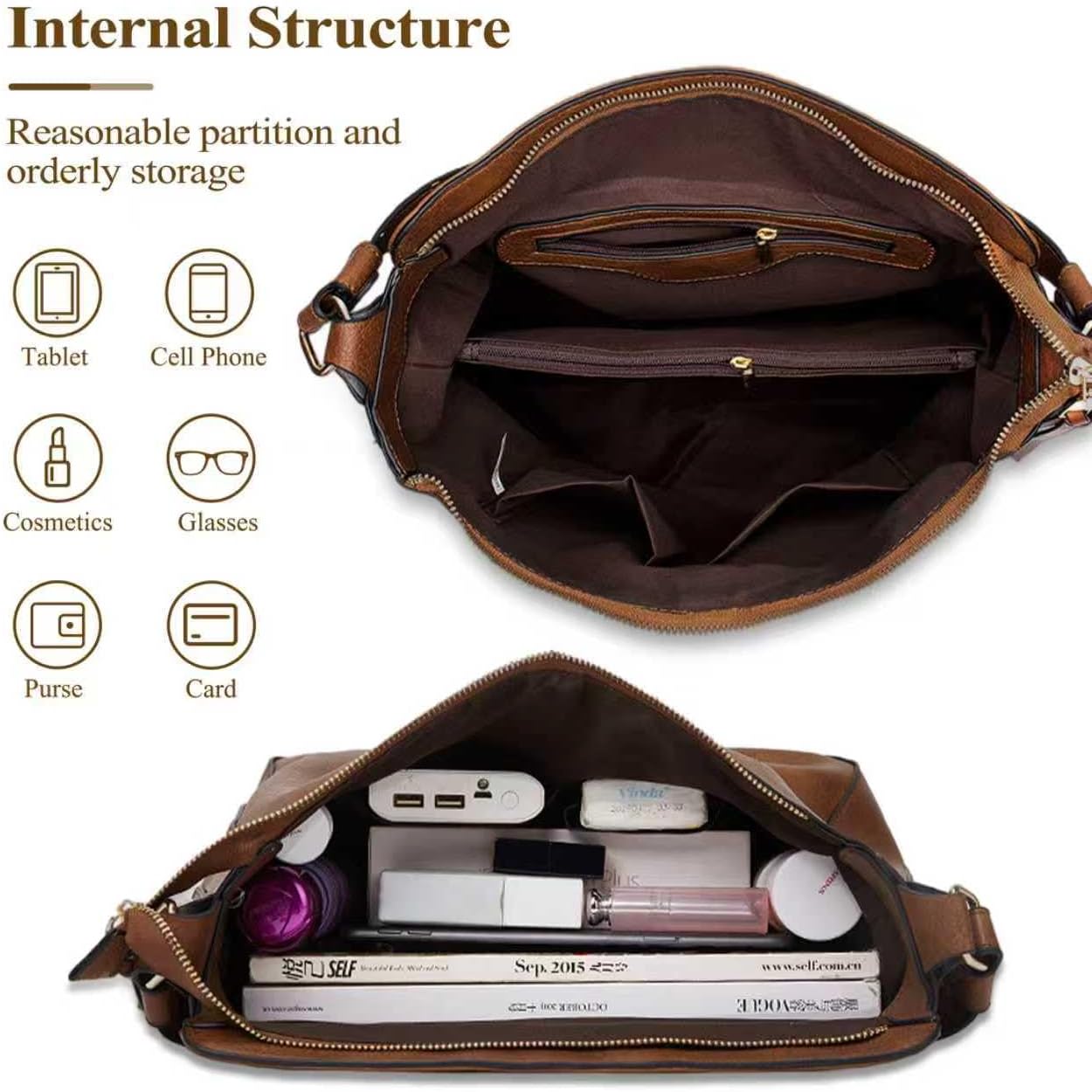 Thumbnail 4 de Mabecol Shopper Tasche Damen Groß – Elegante PU-Shopper mit Reißverschluss