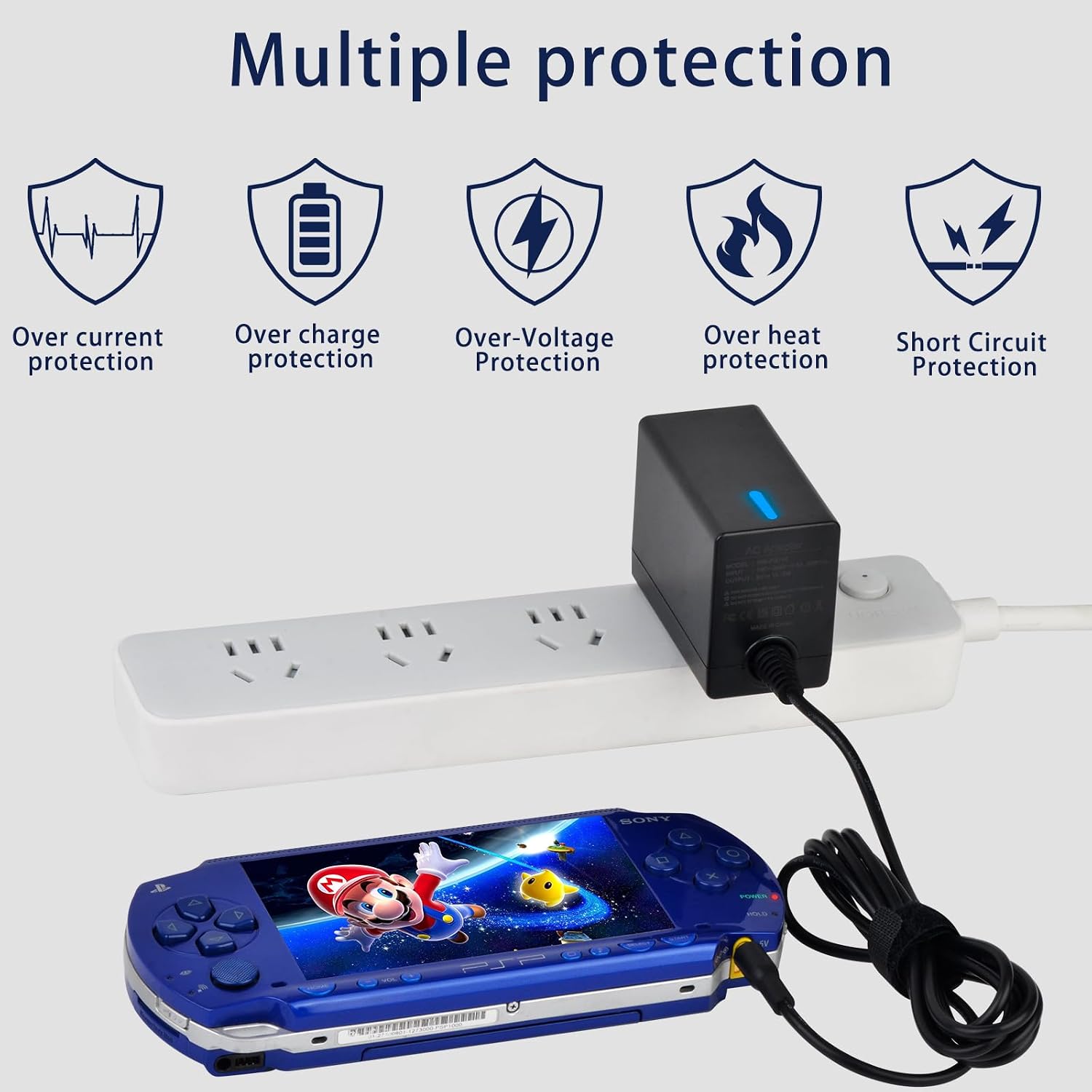 Detalle 2 de DuraPro Schnellladegerät Charger für Sony PSP (PSP-1000/2000/3000 Serie)
