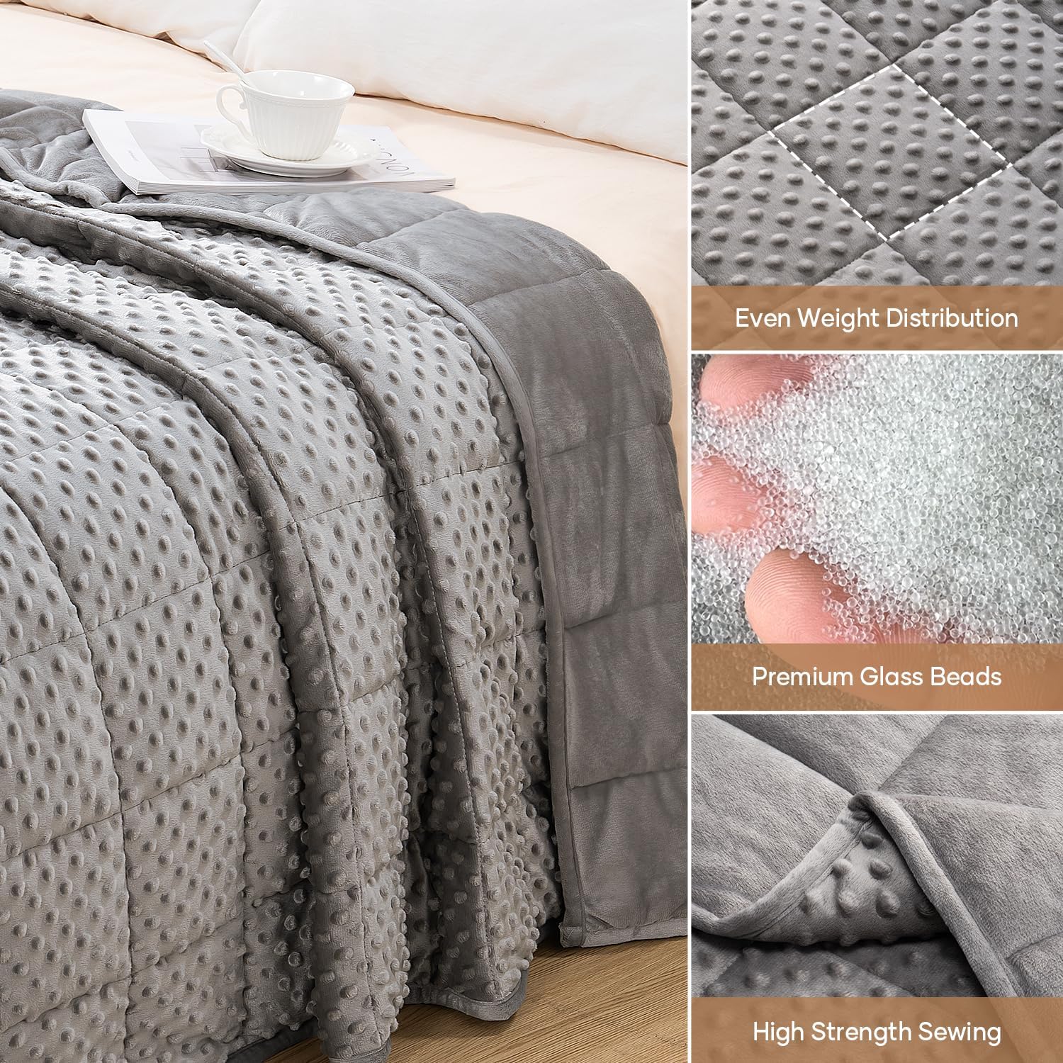 Thumbnail 4 de Wemore Minky Dot Weighted Blanket 15 lb