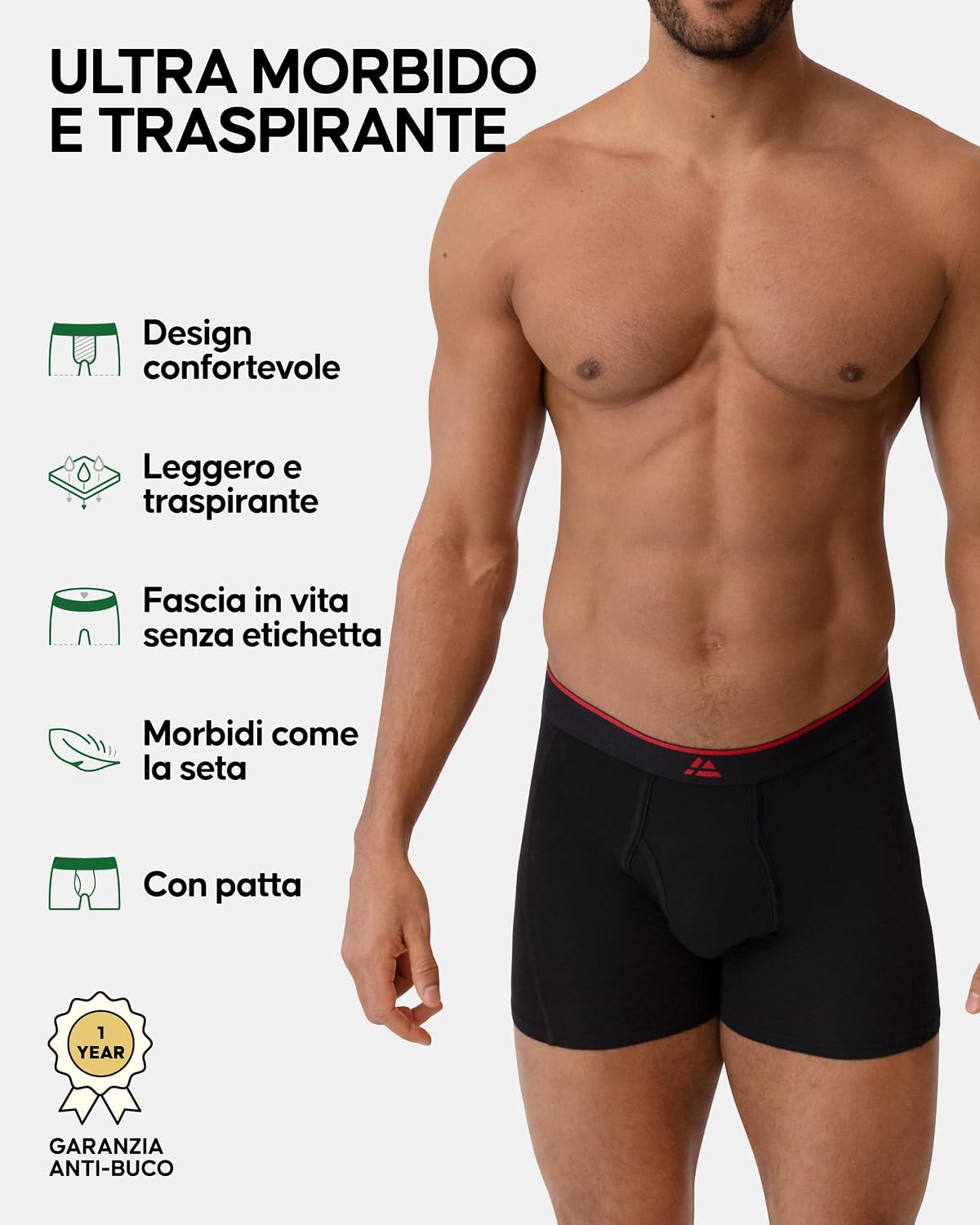 Detalle 2 de DANISH ENDURANCE Boxer in bambù 6 paia