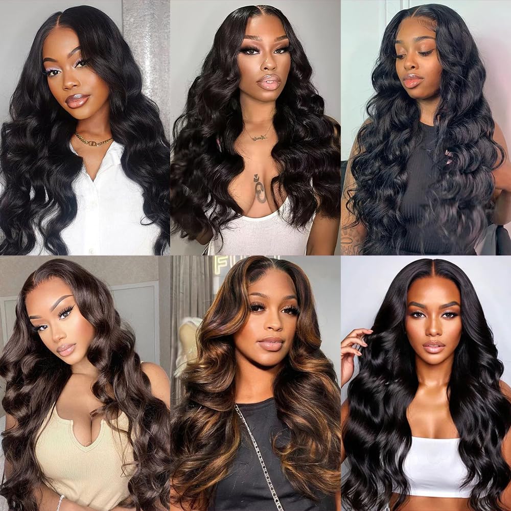Detalle de 12A Brazilian Body Wave Hair Bundles with 4x4 HD Lace Closure — 16, 18, 20 Inches (3 Bundles)