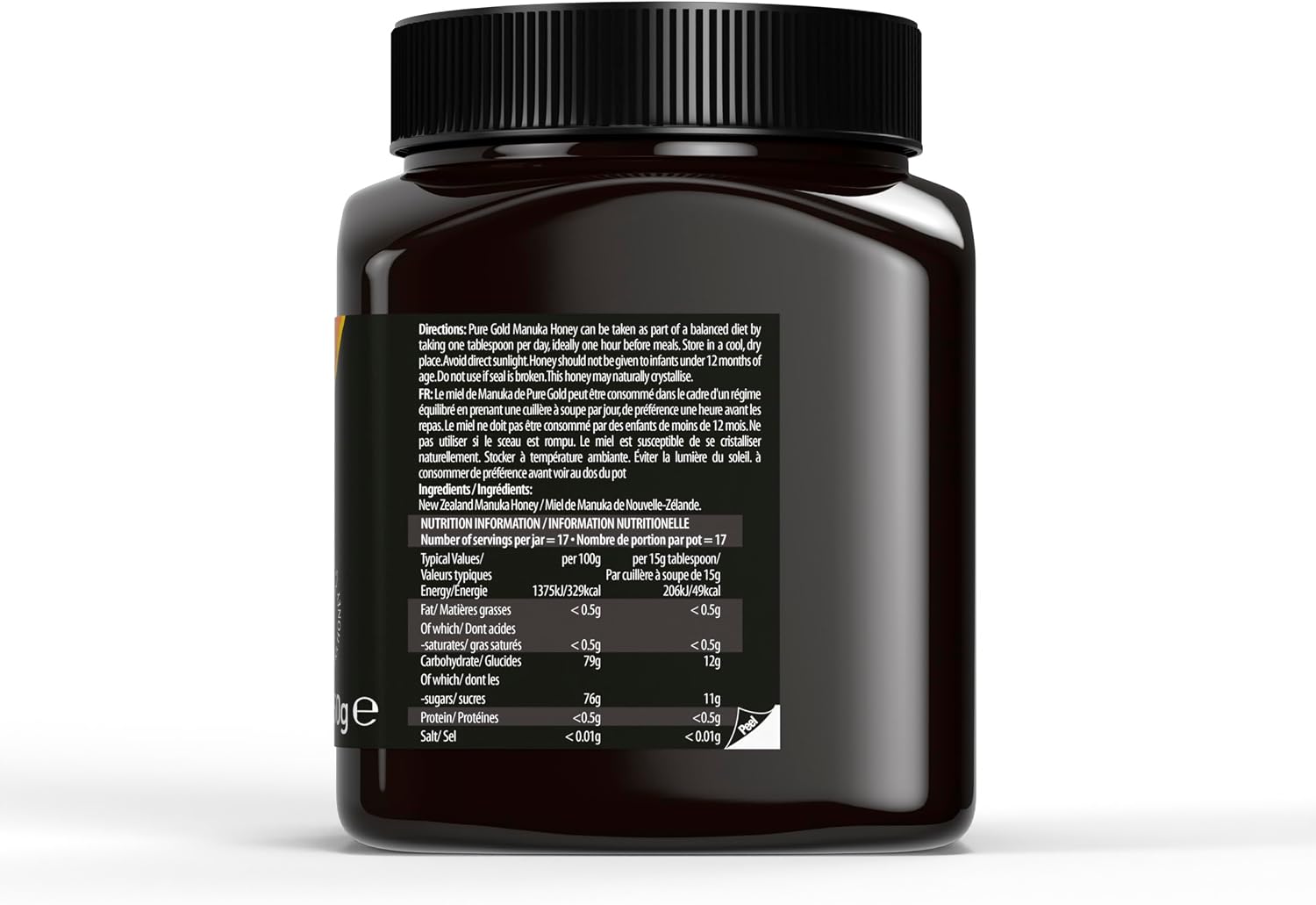 Detalle de Premium Manuka-Honig MGO 525 mg + 250 g – Pure Gold aus Neuseeland