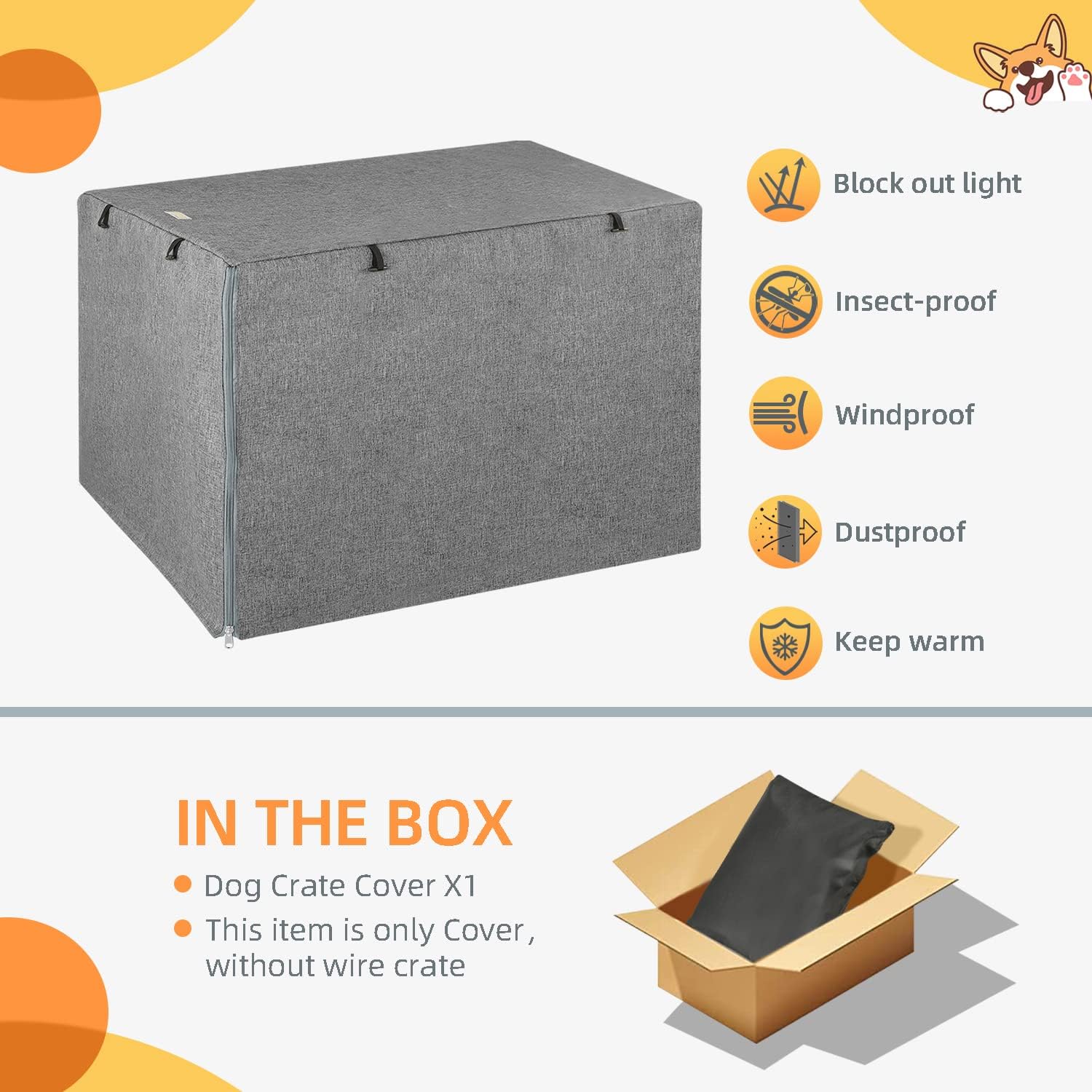 Detalle 1 de Seiyierr Dog Crate Cover, 600D Polyester