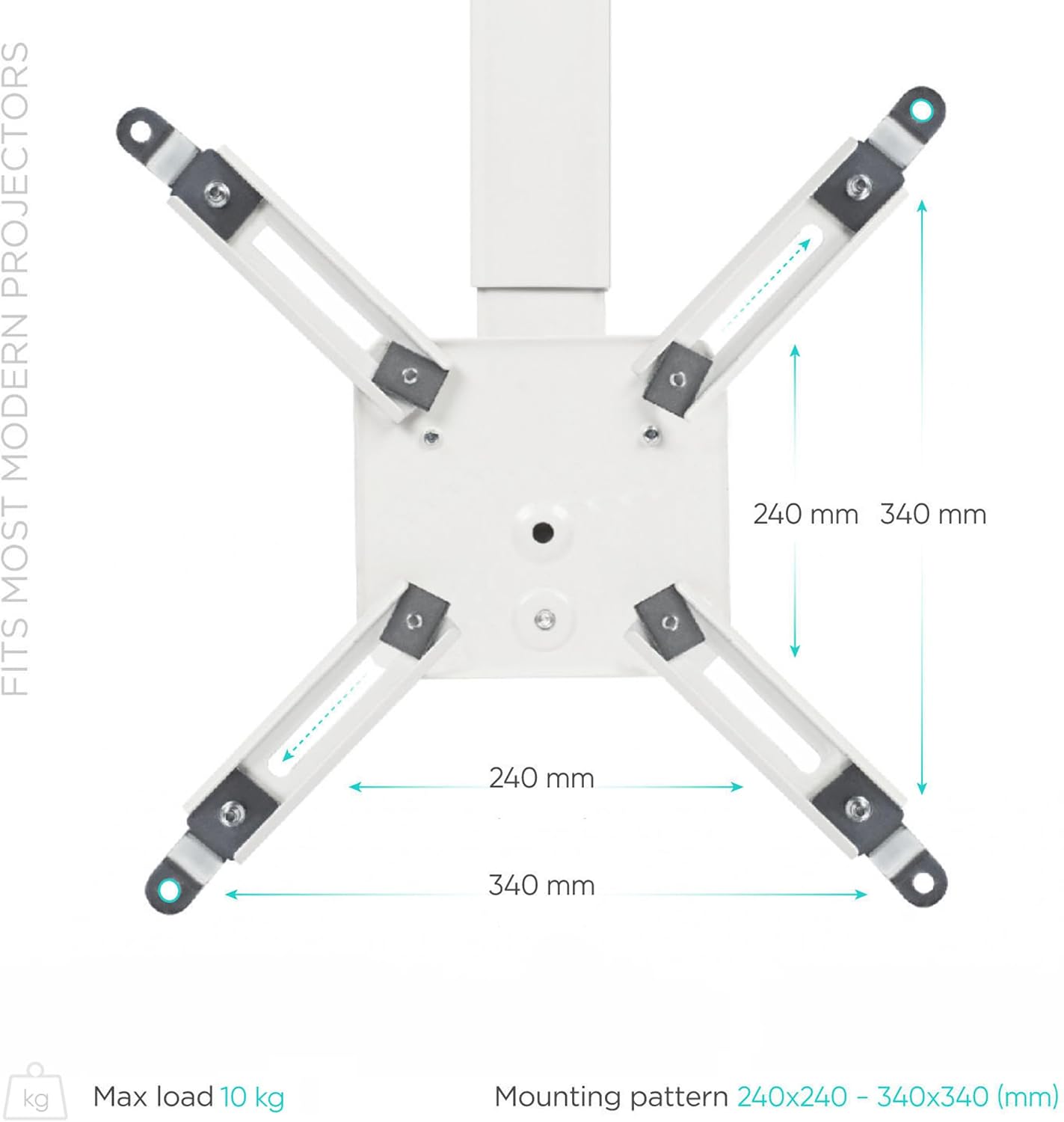 Detalle de ONKRON K5A-W Universal Projector Ceiling Mount (Extendable, 10 kg)