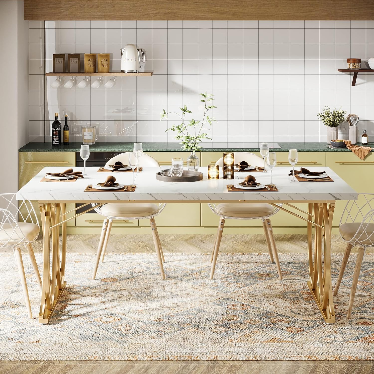 Thumbnail 4 de Tribesigns Dining Table 63-Inch