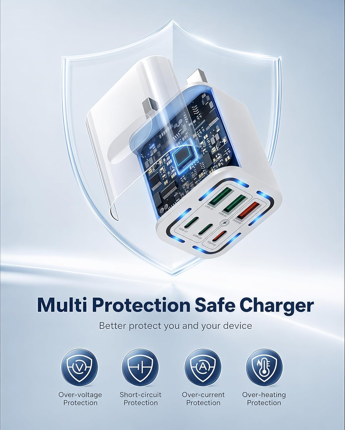 Detalle de Tupneuf USB C 50W 6-Port fast charger