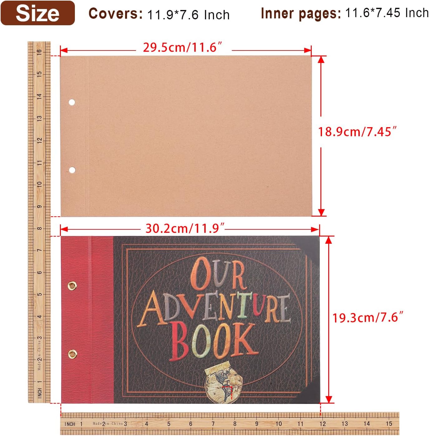 Thumbnail 1 de Unser Abenteuer Buch – Fotoalbum zum Selbstgestalten, Retro-Stil, 40 Seiten, 11,6 × 7,5 in