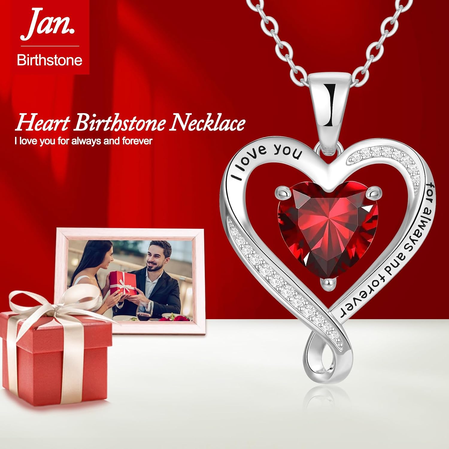 Detalle 2 de Zifeel Birthstone Necklace in 925 Sterling Silver