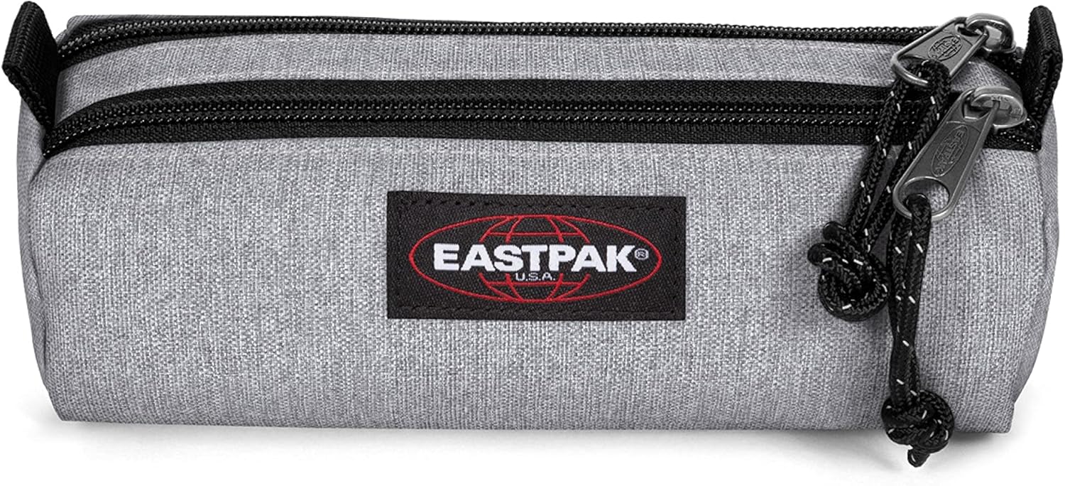 Detalle de Eastpak DOUBLE BENCHMARK Trousse Sunday Grey — 2 compartiments zippés, 6 cm x 20,5 cm x 7,5 cm, vegan