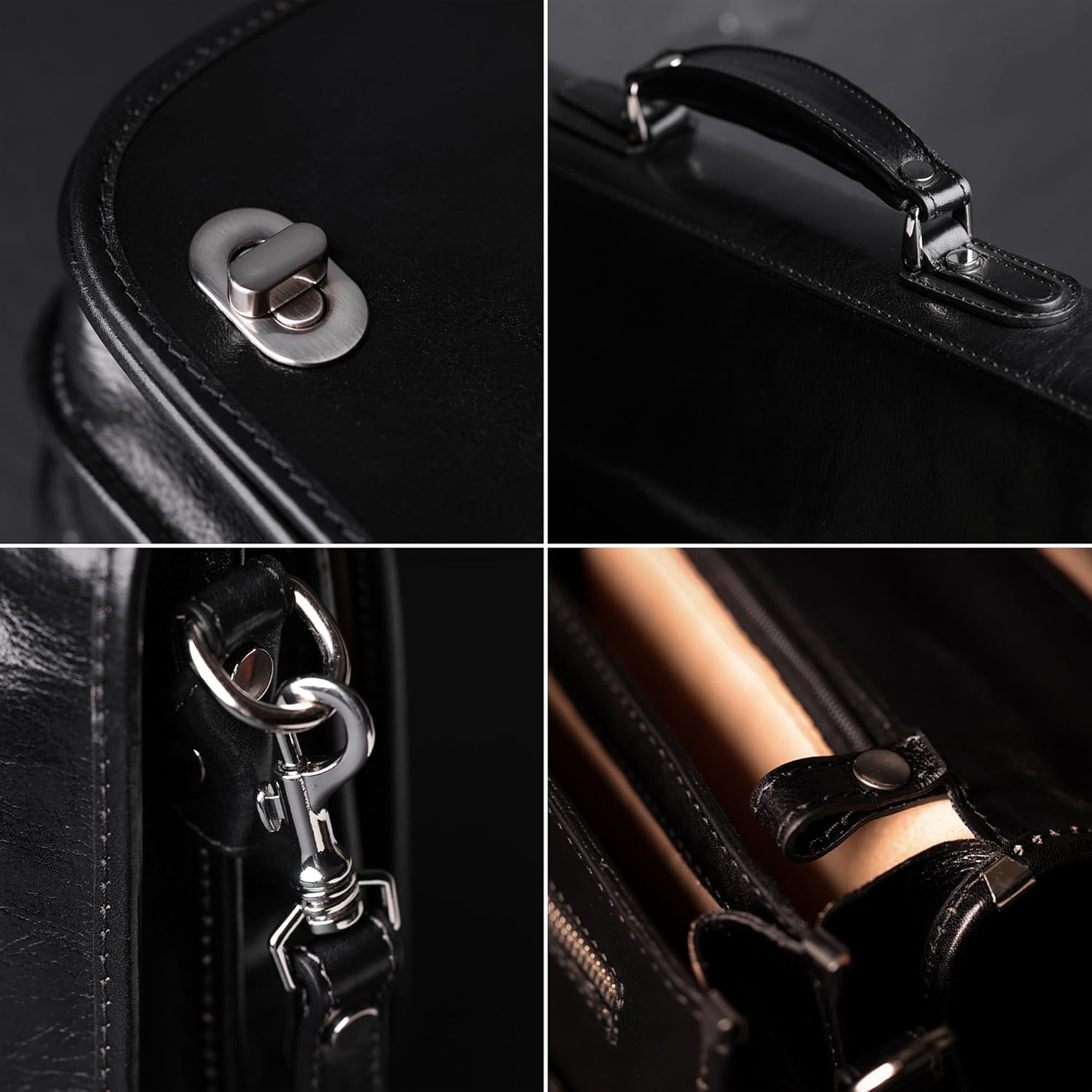 Thumbnail 4 de Time Resistance Hand Crafted Leather Messenger Bag 15 Inch Laptop Bag