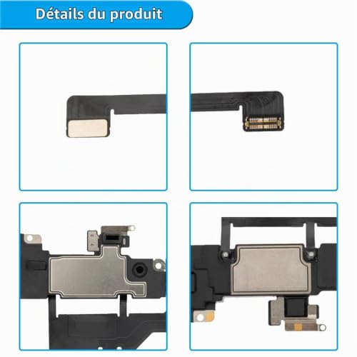Thumbnail 2 de ZHUROUPU écouteur de remplacement pour iPhone 11 avec nappe et joint prédécoupé