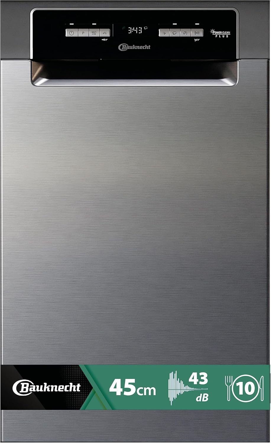 Detalle de Bauknecht BSUO 3O33 PF X Unterbau-Geschirrspüler, 45 cm, 10 Maßgedecke